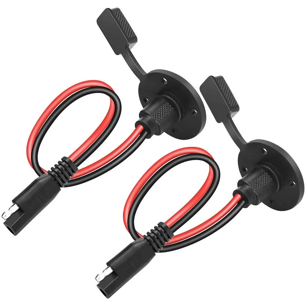 SAE Connector Power Socket Sidewall Port 12AWG Cable Weatherproof Cable Quick Connect Panel Mount Universal Flush Mount Adapter