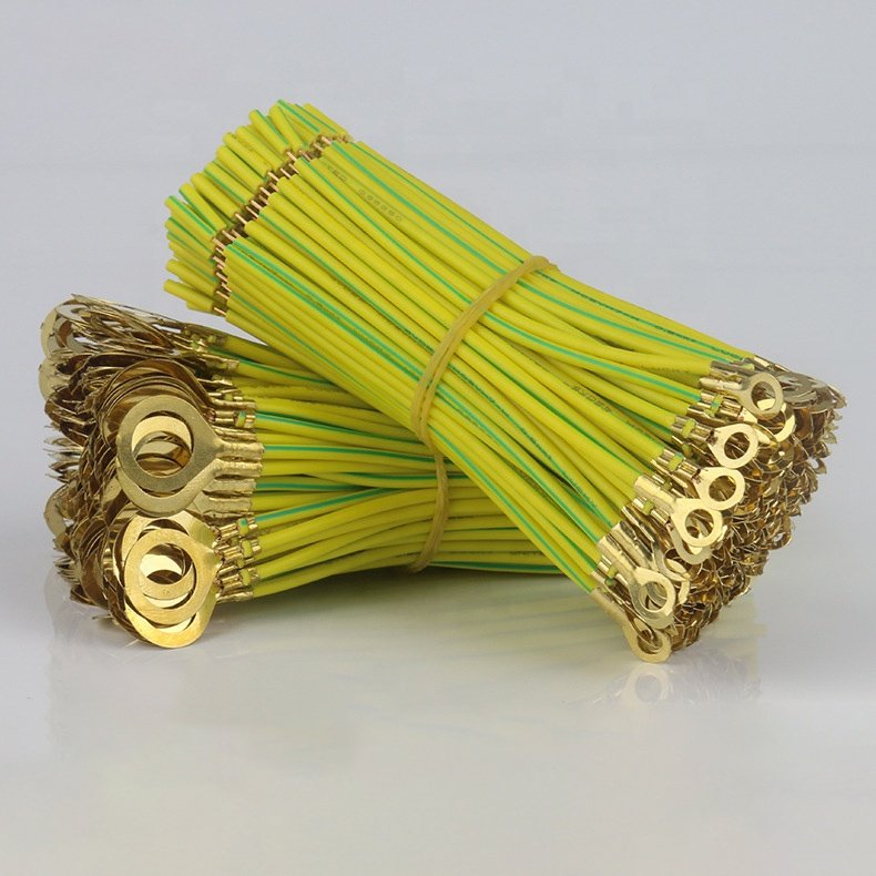 Electrical Wire 2.5mm2 Yellow Green Earth Cable 10.5mm Copper Connector Lugs Ground Wire Light Fixture