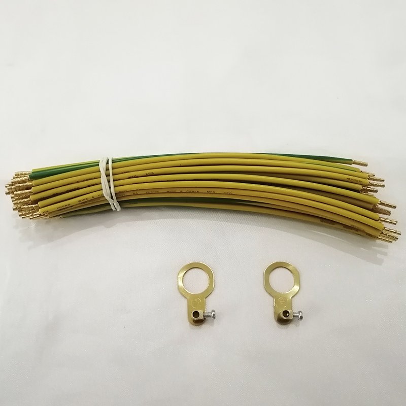 Electrical Wire 2.5mm2 Yellow Green Earth Cable 10.5mm Copper Connector Lugs Ground Wire Light Fixture