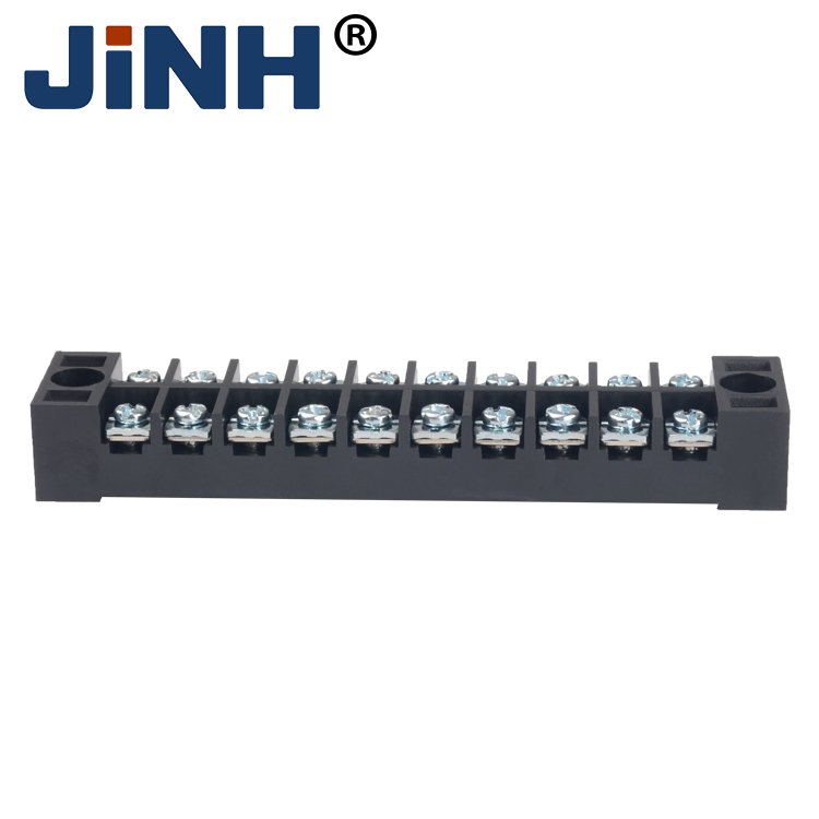 Electric Dual Row Barrier Screw Cable Terminal Block 600V 15A 10 Positions Strip Wire Compact Splice Connector