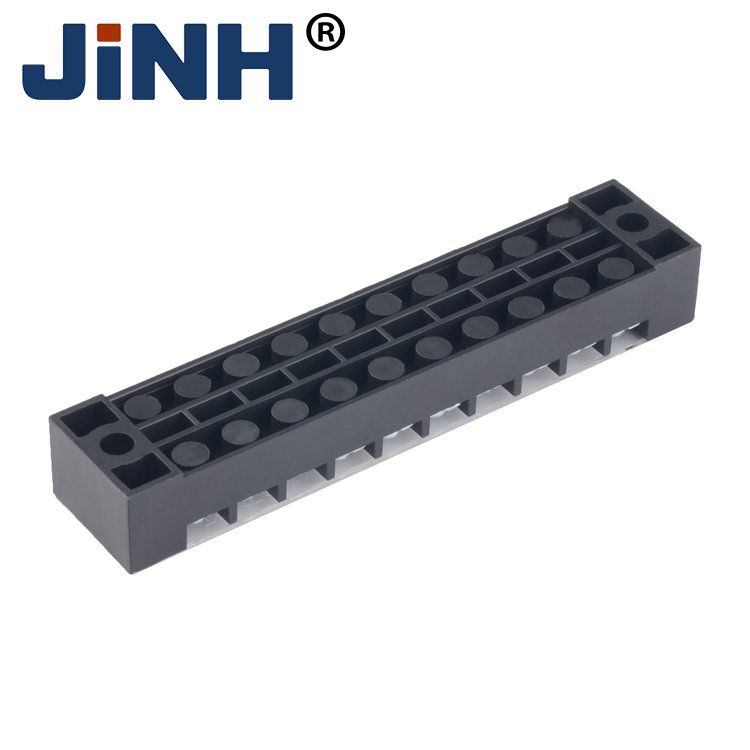 Electric Dual Row Barrier Screw Cable Terminal Block 600V 15A 10 Positions Strip Wire Compact Splice Connector