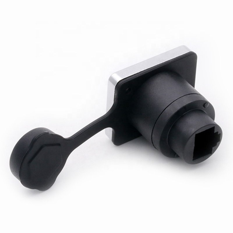 ethernet rj45 connector waterproof rj45 network connector Copper Pins 8p8c pass through Female Chassis Panel Mount Sockets