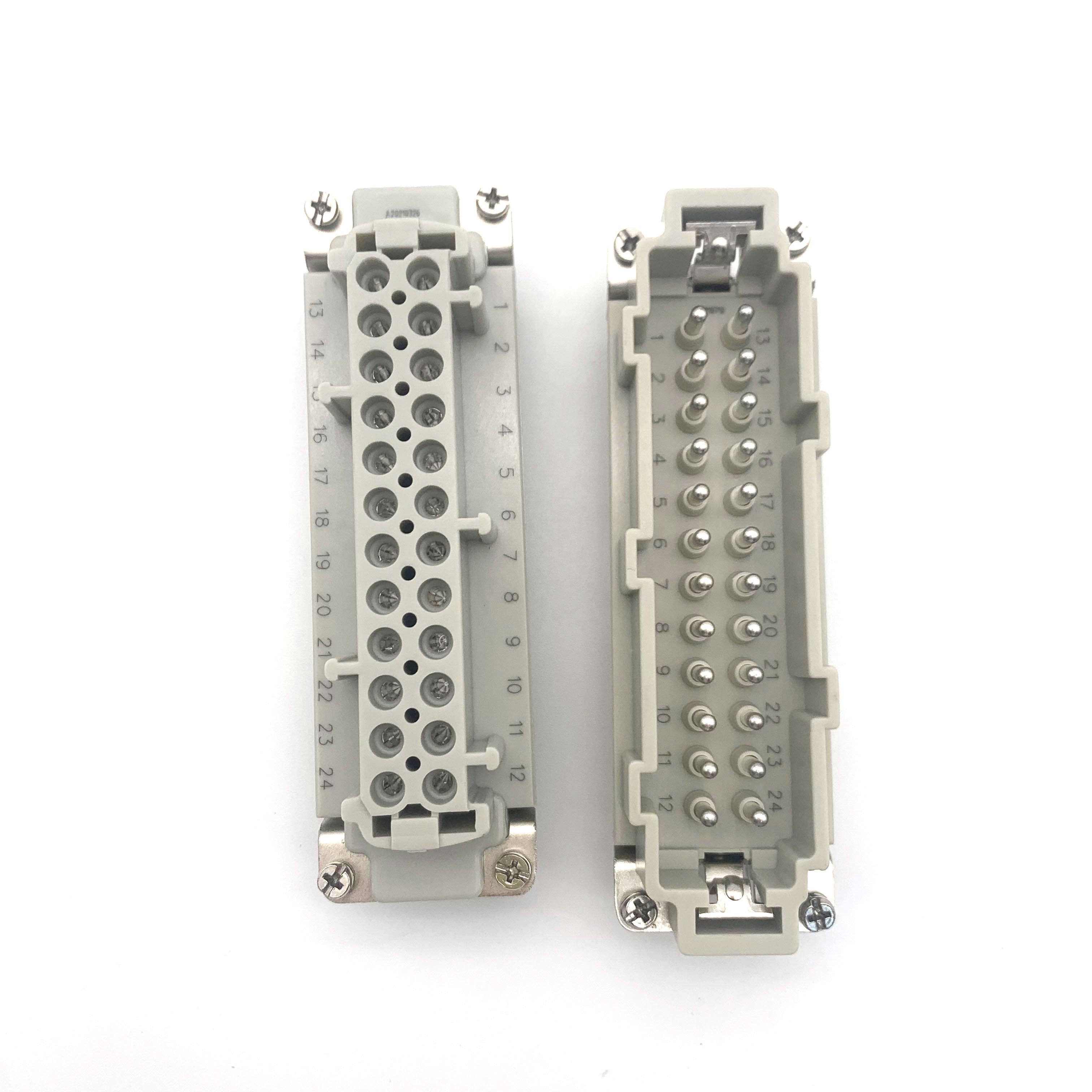 HE 500V heavy duty socket connector 24PIN male and female