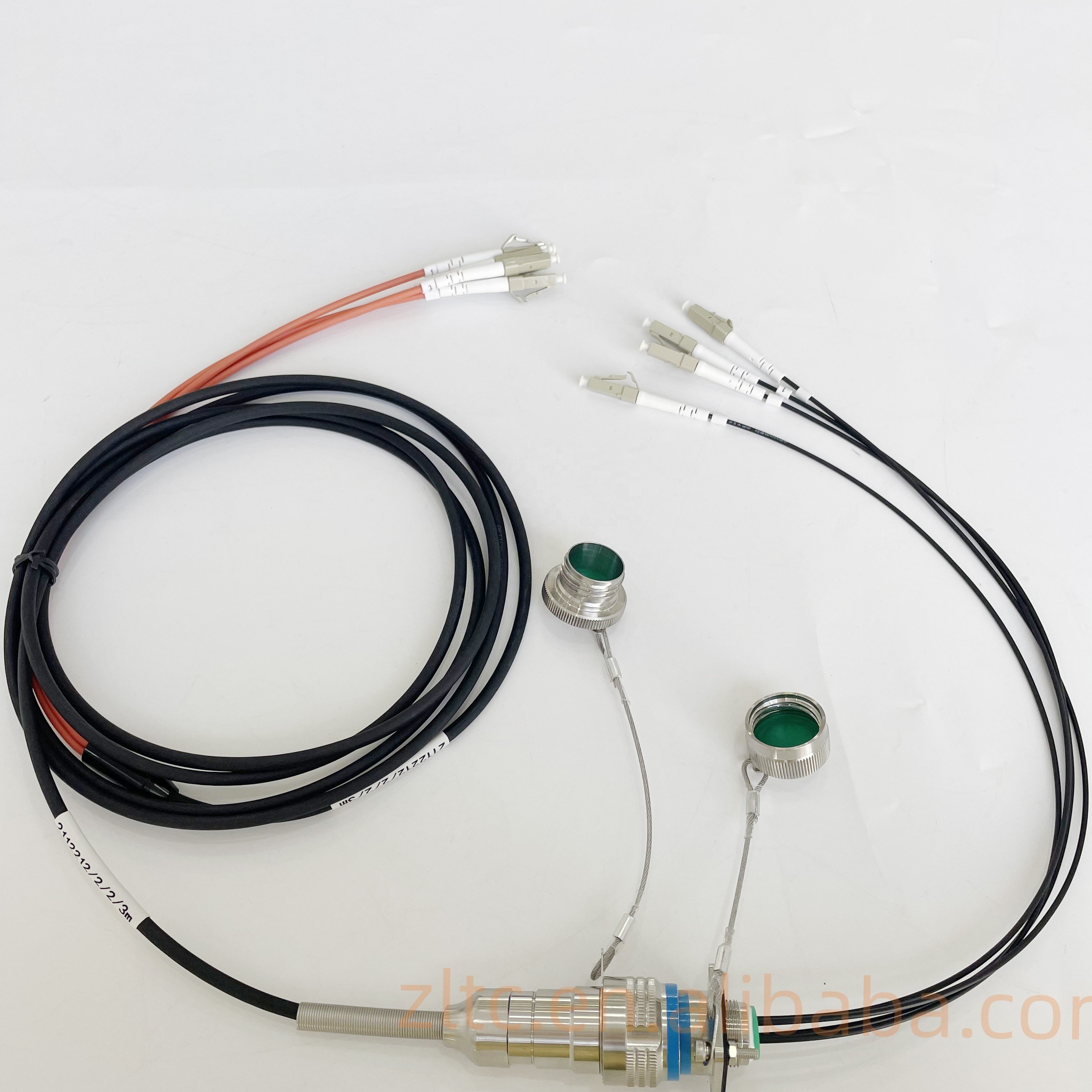 ZLTC D38999 YMF 4Cores single mode fiber connector YMF04P Plug and YMF04S Socket fiber optic cable Assembly