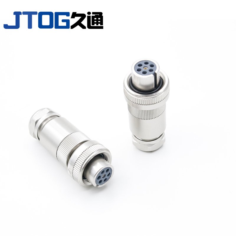 IP67 7Pin Proportional Solenoid Valve Connector Square Metal Male Panel Mount Socket