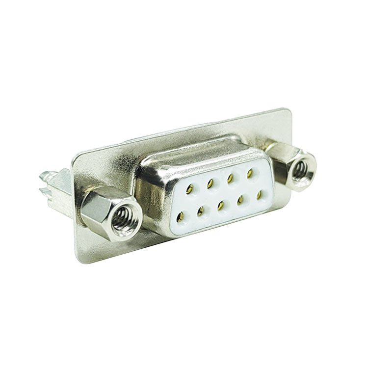 DB9 female direct insertion 180 degree solder board socket RS232 serial port connector 9-pin connector terminal