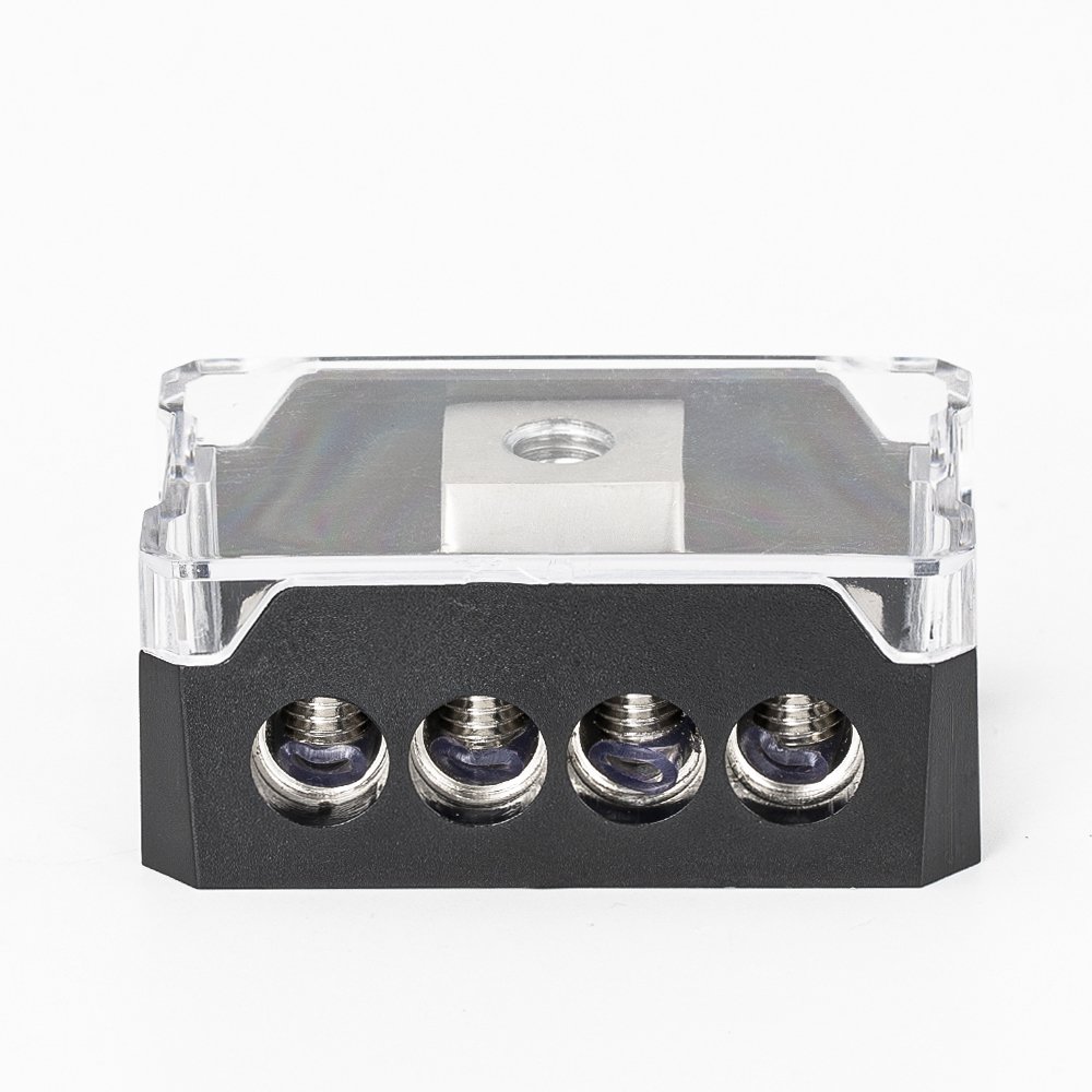 Daiertek 1/0 Gauge In To 4 Gauge Out Wire Connector Junction Box Platinum Series Car Audio Power Fuse Holder Distribution Block