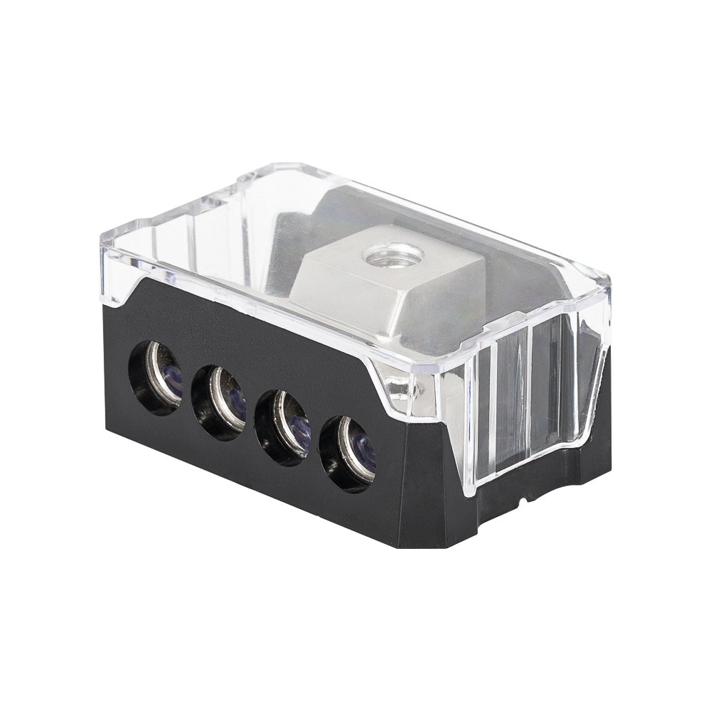 Daiertek 1/0 Gauge In To 4 Gauge Out Wire Connector Junction Box Platinum Series Car Audio Power Fuse Holder Distribution Block