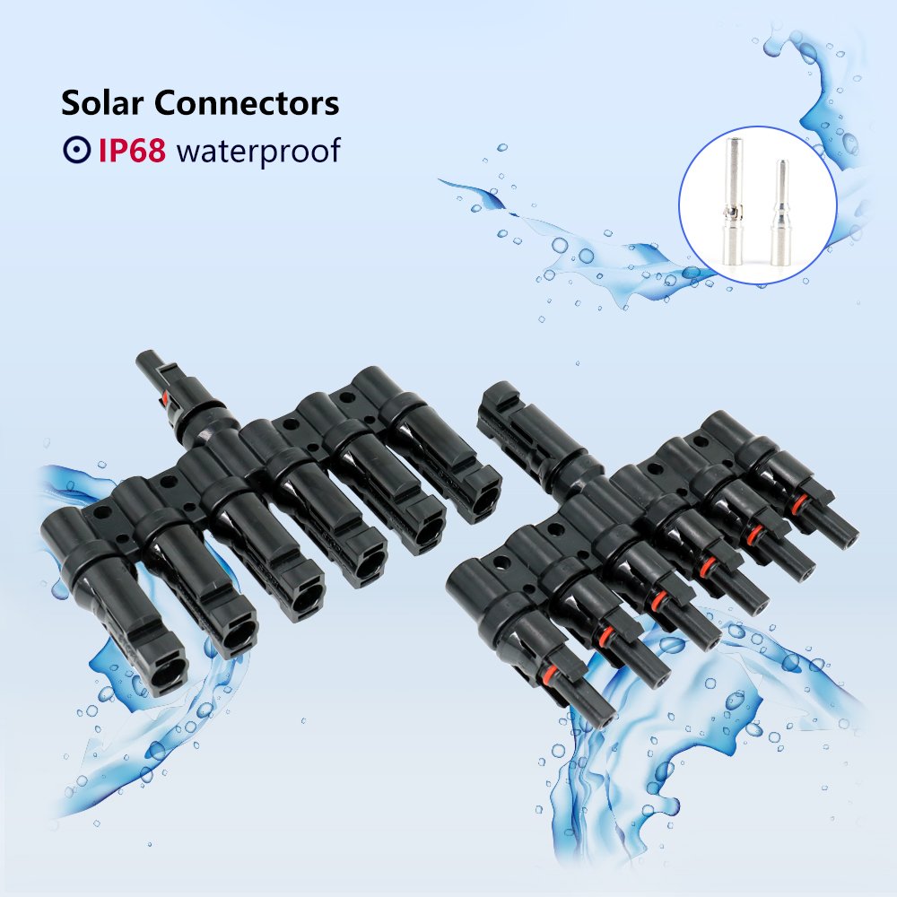 Solar PV Photovoltaic Connector 1pair PV 2T 3T 4T 5T 6T Branch parallel connection 30A solar Cable Wire Connector