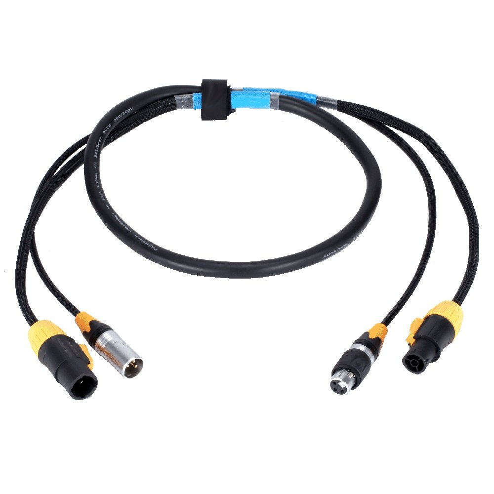 3x 1.5 or 3x 2.5 mm DMX power Cable 3 Pin 5 Pin XLR with Powercon Connector powercon Ture1 Power & DMX Combine Cable
