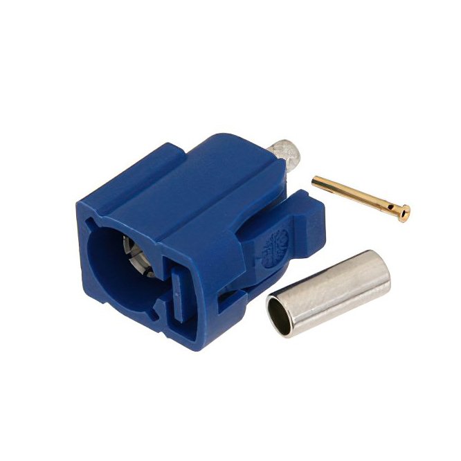 Fakra C Jack Straight Connector Crimp RG316 RG174 for Automotive GPS GSM Cellular