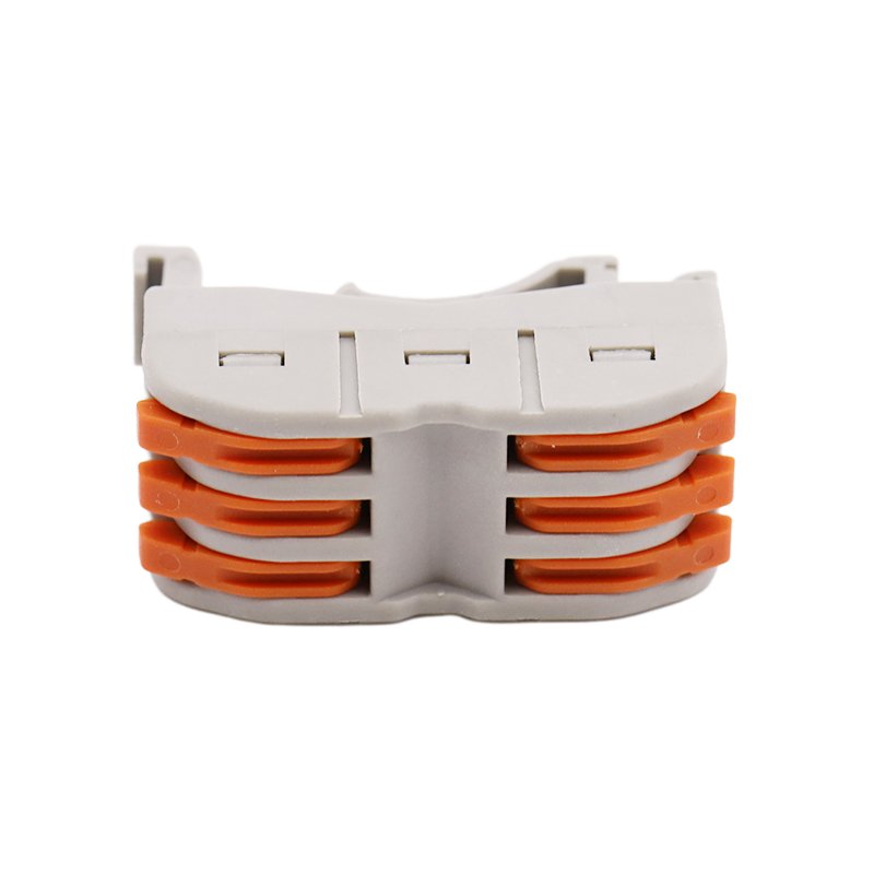 3 pin 3 holes orange push in connecter electrical Fast wire Connection terminal for Wires quick splicing wire connector