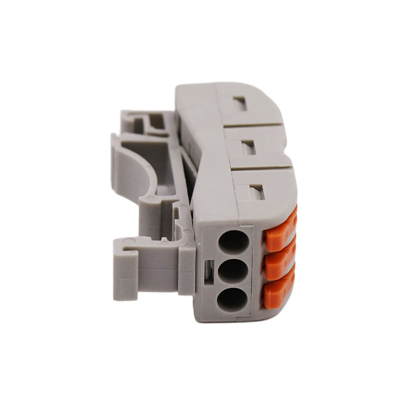 3 pin 3 holes orange push in connecter electrical Fast wire Connection terminal for Wires quick splicing wire connector