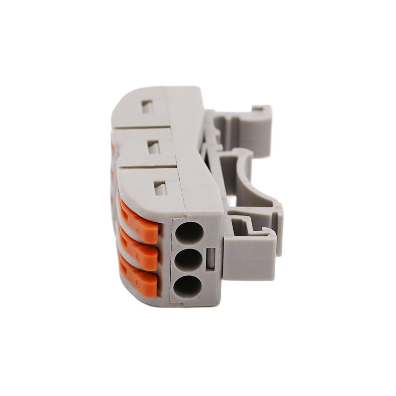 3 pin 3 holes orange push in connecter electrical Fast wire Connection terminal for Wires quick splicing wire connector
