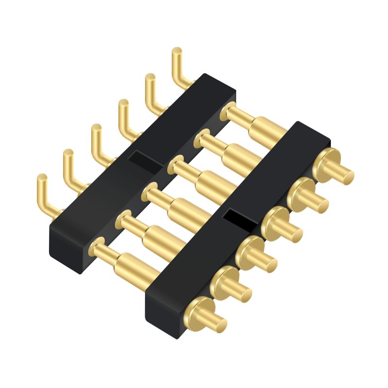6Pin 5V 2A Right Angle 90 Degrees 6 Pin Pitch 2.54mm Gold Plated DIP Contact Males Pogo Pin Pogopin Connector