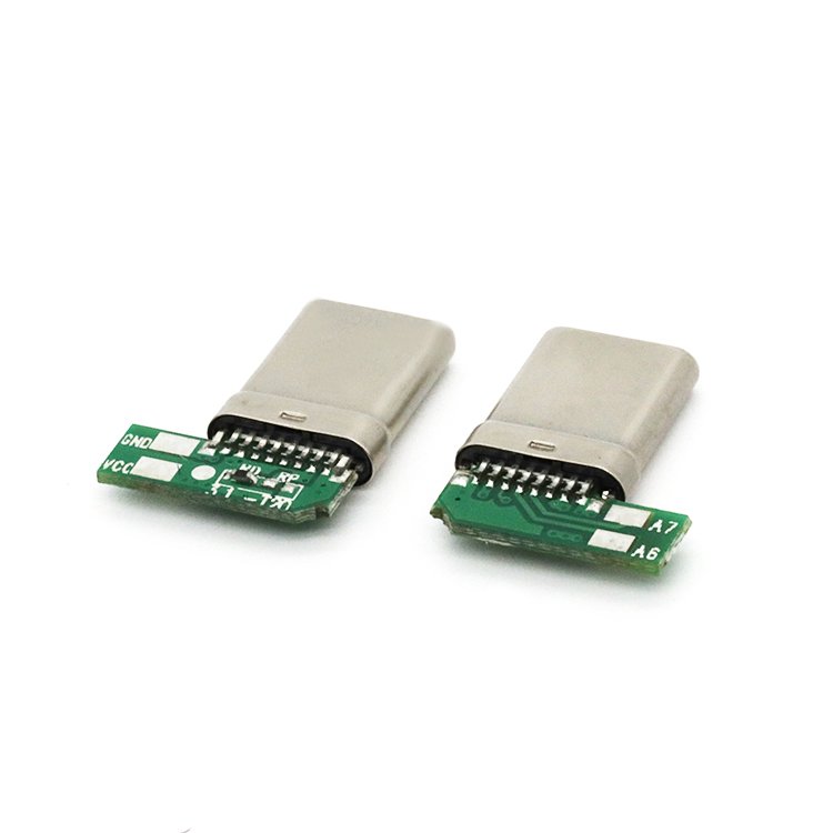 Affordable and durable high-quality USB Type C 16P Male Connector with right angle PCB usb type c connector male diy