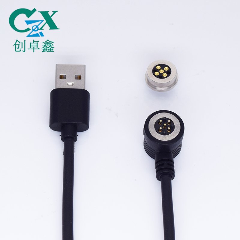 Round 5pin male female magnetic power connector for Wireless charging