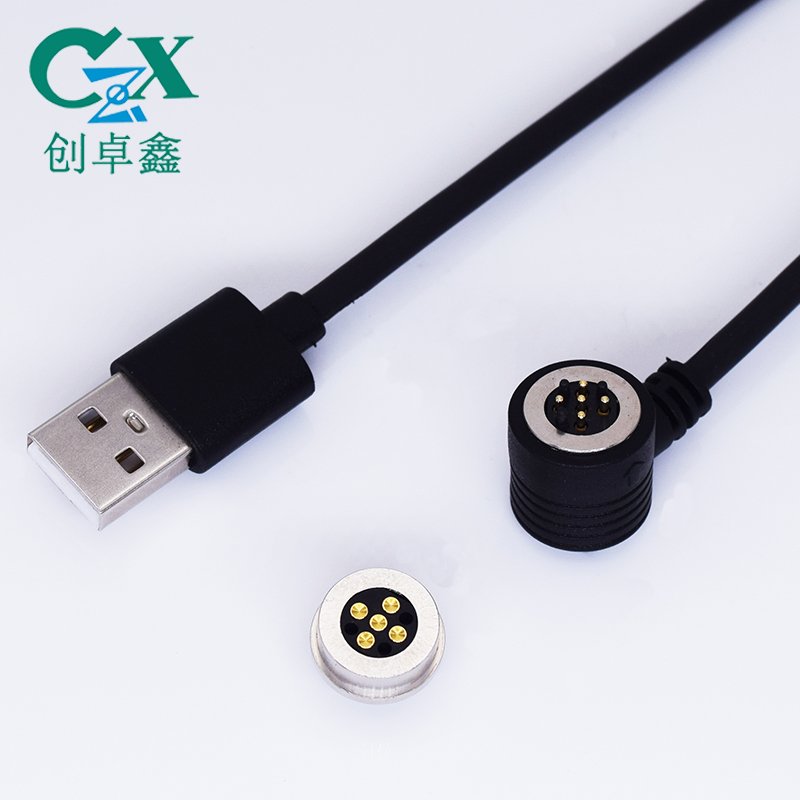 Round 5pin male female magnetic power connector for Wireless charging