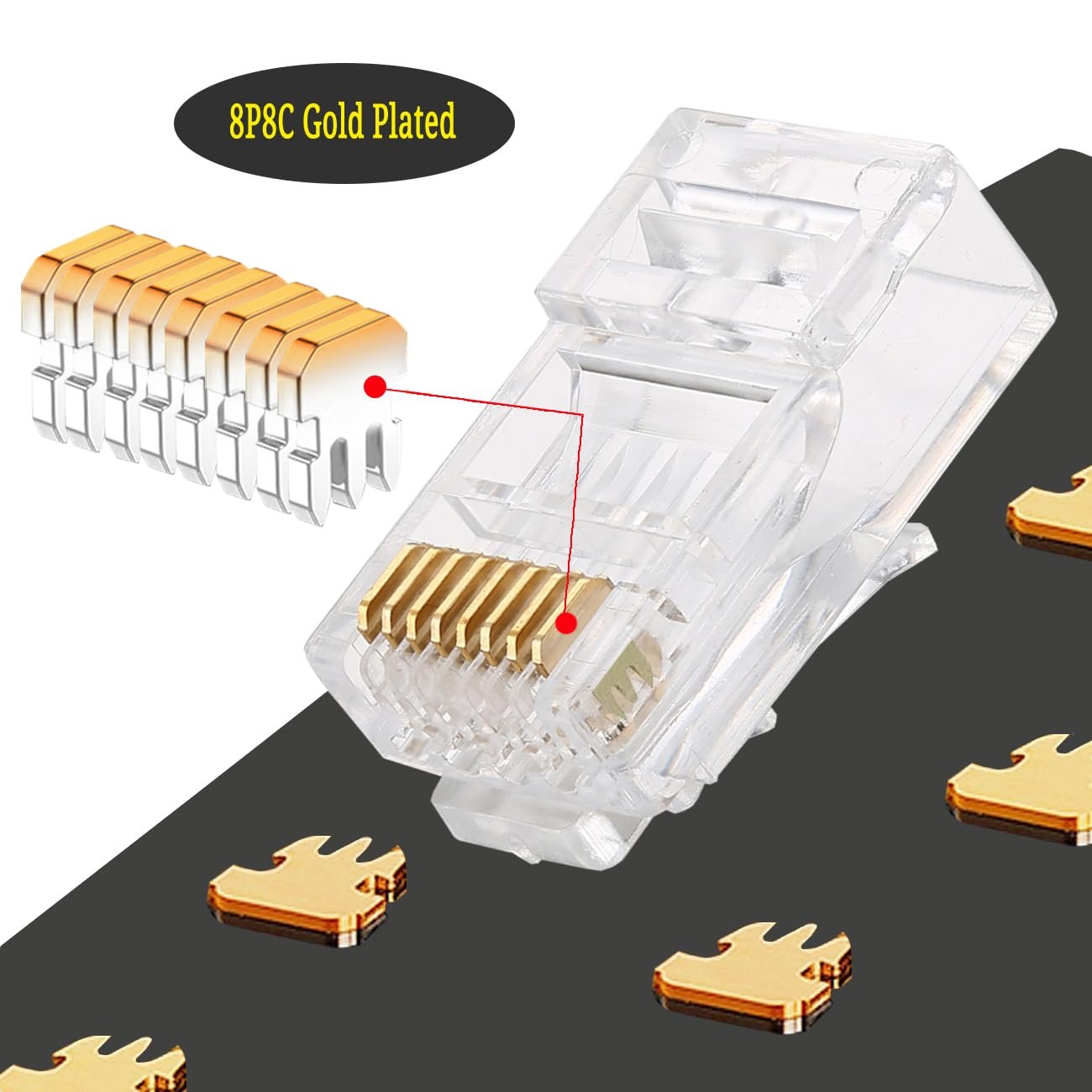Network cable Ethernet UTP adapter Modular RJ 45 Plug 8P8C Cat 5 Pass Through EZ Cat5e RJ45 Connector