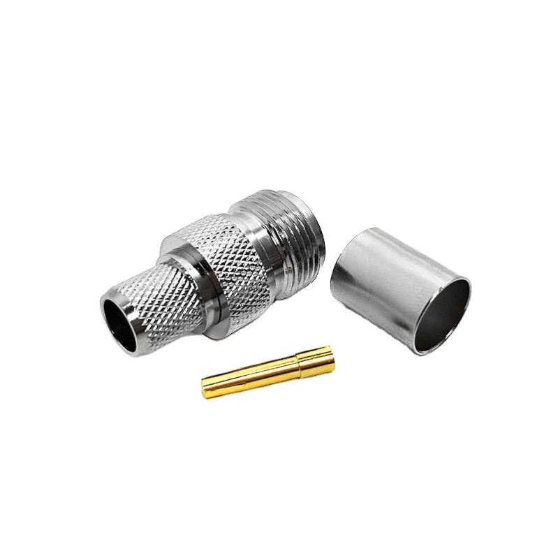 Factory supply N type female jack for RG214 RG8 RG213 LMR400 H1000 7DFB 8DFB coaxial cable crimp RF Coax Coaxial connectors