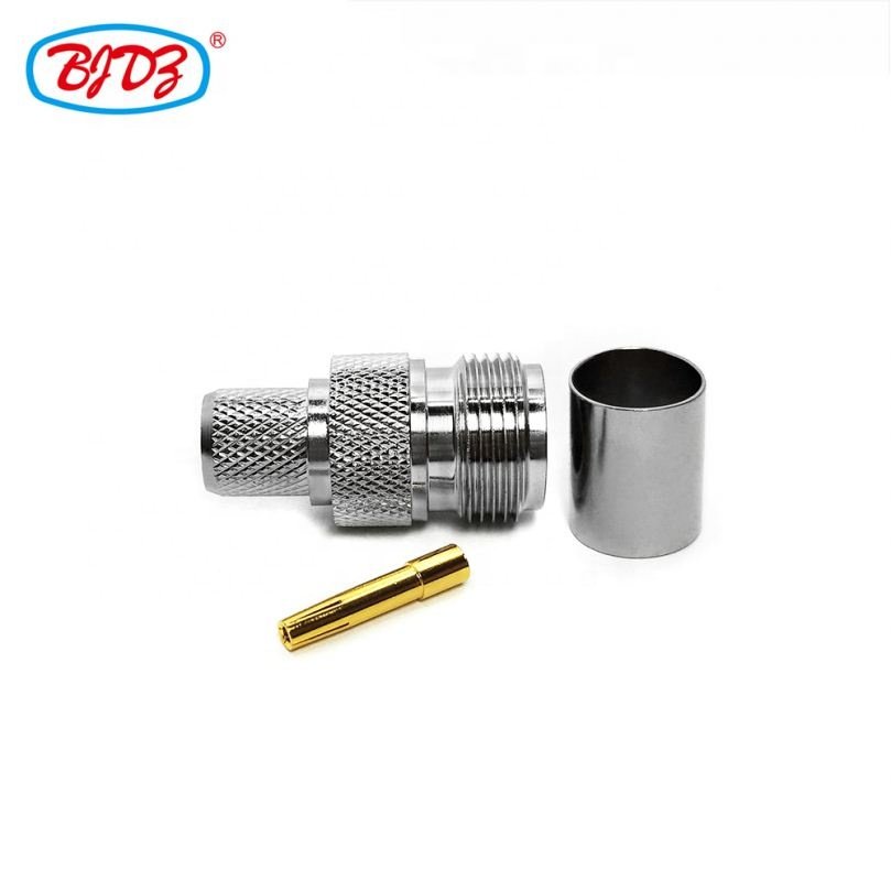 Factory supply N type female jack for RG214 RG8 RG213 LMR400 H1000 7DFB 8DFB coaxial cable crimp RF Coax Coaxial connectors