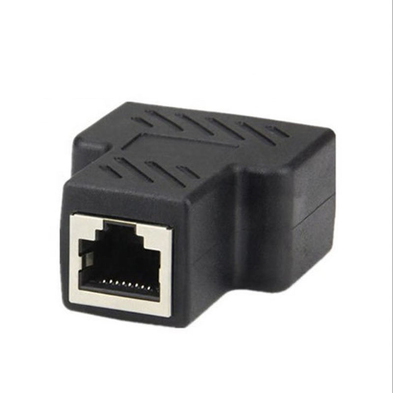 network cable three-way head cat6e connector Internet access at the same time one point two adapter 8-core splitter