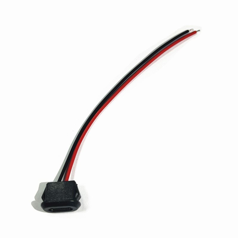 2PIN 4PIN 6PIN USB-C Type Waterproof USB Connector Direct compression Female base Female Socket Charging Interface With Welding