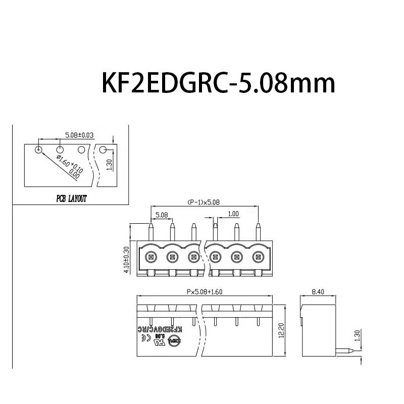 Factory price Plug-in PCB terminal KF2EDGRC-5.08 5.08mm terminal connector plug-in