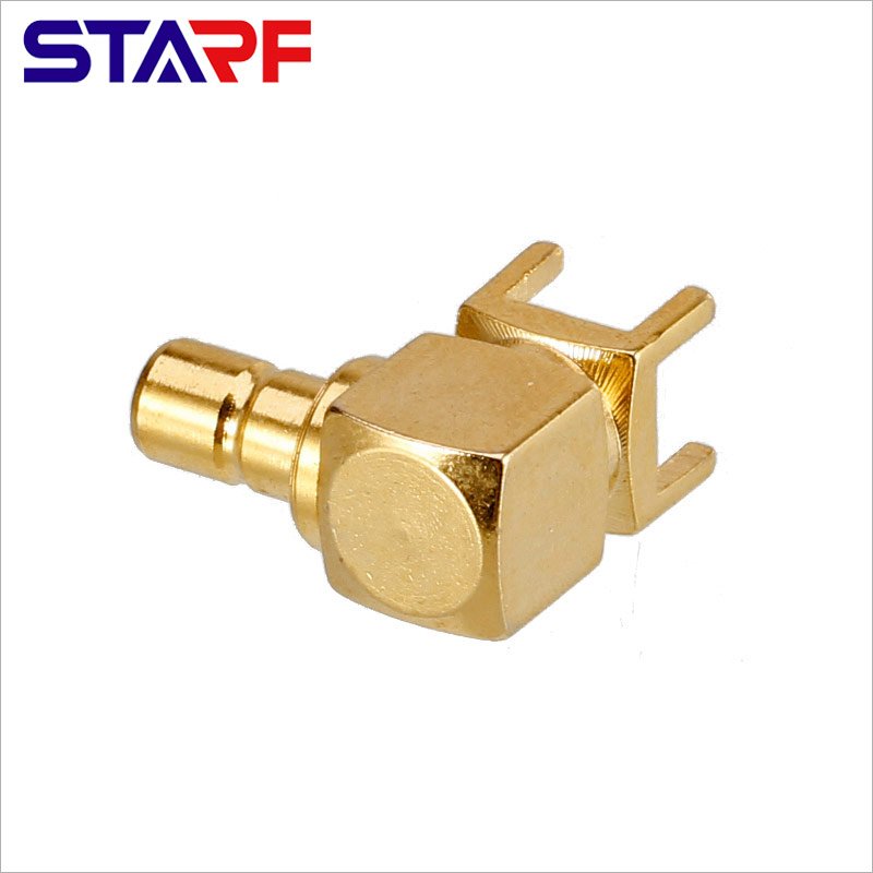 RF Coaxial Connector SMB PCB End Launch Plug 90 Degree Through Hole Bulkhead Solder SMB Right Angle Jack