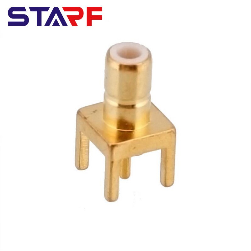 RF Coaxial Connector SMB PCB End Launch Plug 90 Degree Through Hole Bulkhead Solder SMB Right Angle Jack