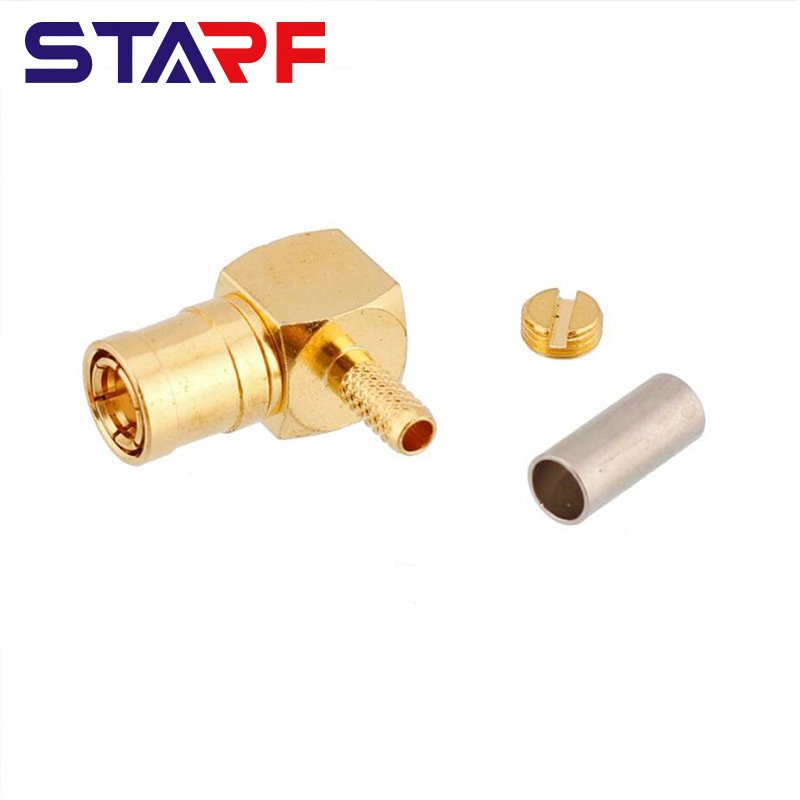 RF Coaxial Connector SMB PCB End Launch Plug 90 Degree Through Hole Bulkhead Solder SMB Right Angle Jack