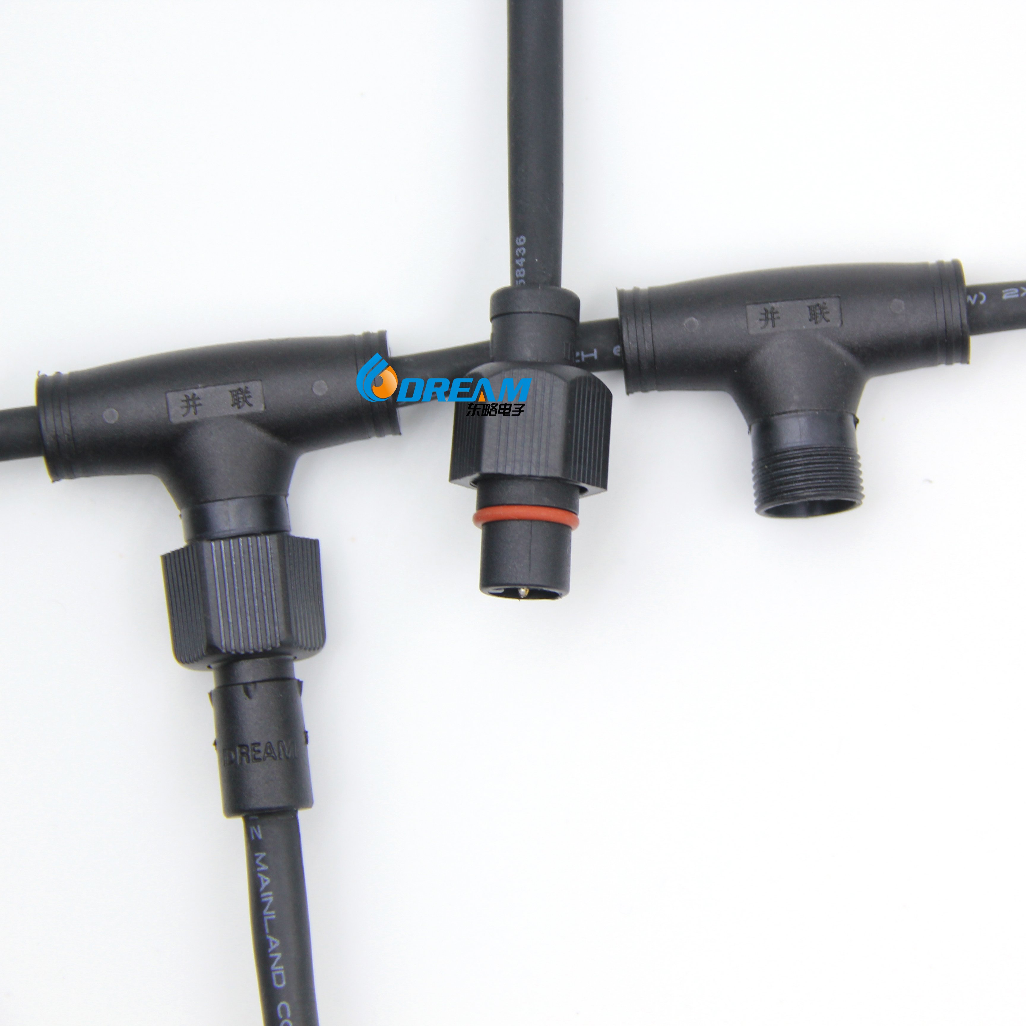 Factory IP66 M14 Waterproof Watertight 2 Pin Circular Thread LED Lighting waterproof cable connector