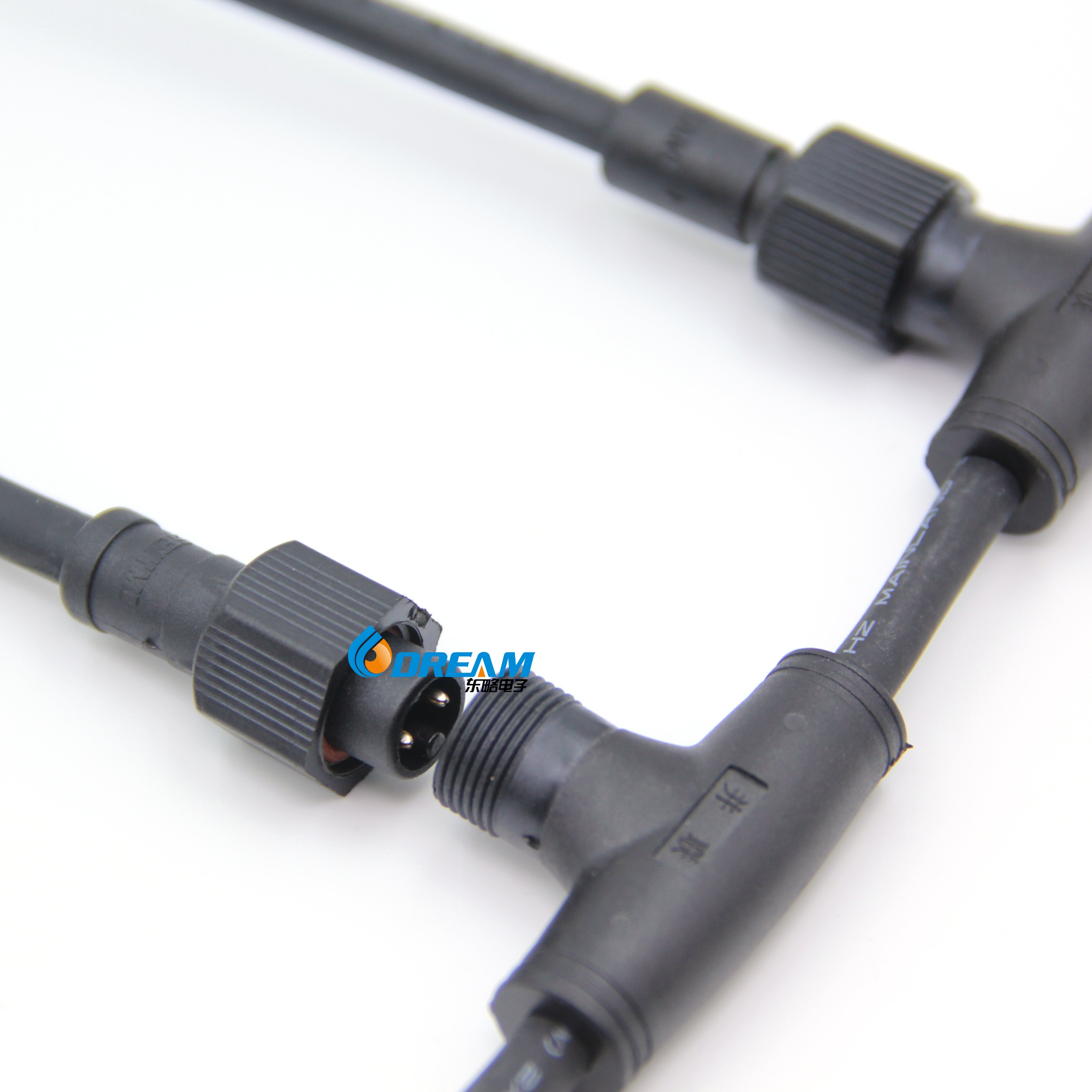Factory IP66 M14 Waterproof Watertight 2 Pin Circular Thread LED Lighting waterproof cable connector