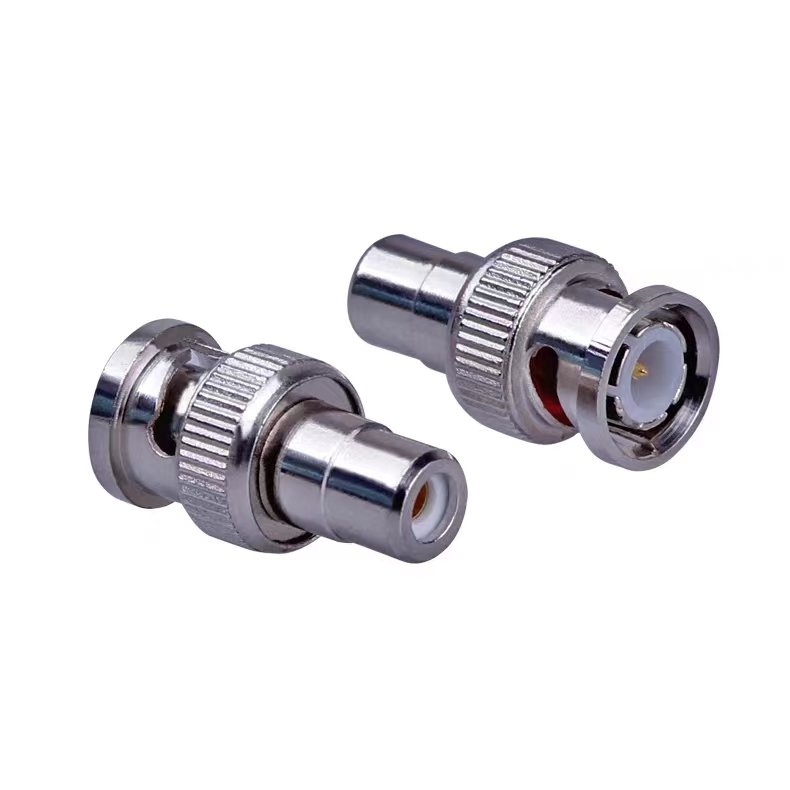 High Performance BNC to RCA Female Adapter CCTV Surveillance Camera BNC Accessories White Male Connector Nickel Plated Brass ZSX