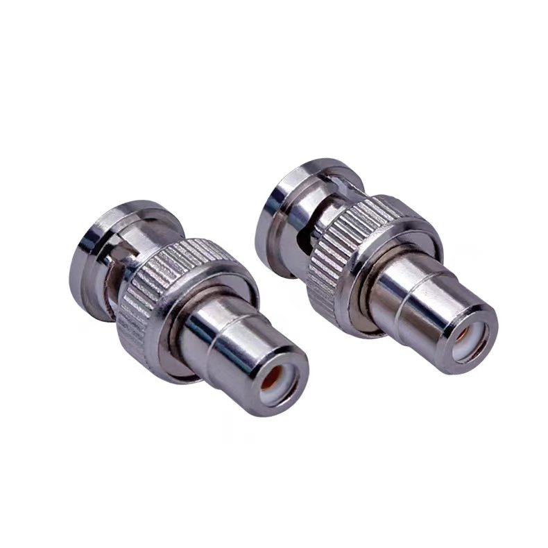 High Performance BNC to RCA Female Adapter CCTV Surveillance Camera BNC Accessories White Male Connector Nickel Plated Brass ZSX