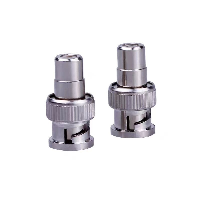 High Performance BNC to RCA Female Adapter CCTV Surveillance Camera BNC Accessories White Male Connector Nickel Plated Brass ZSX
