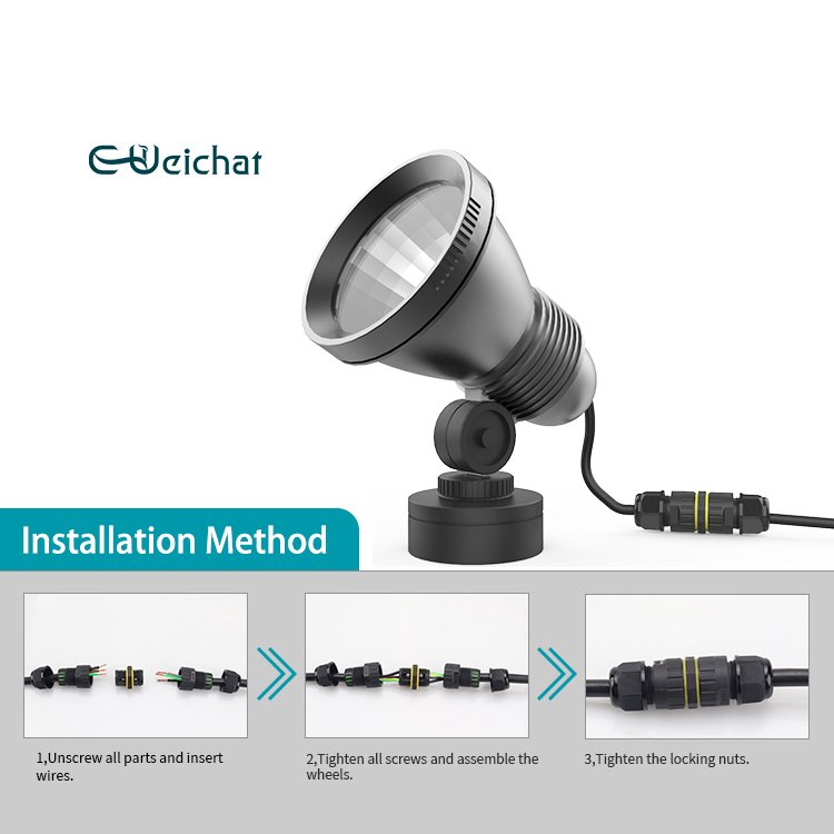 E-Weichat Light wire nylon ul connector 2 pin 3 pin 4p 5p IP68 cable waterproof quick 5 way connector