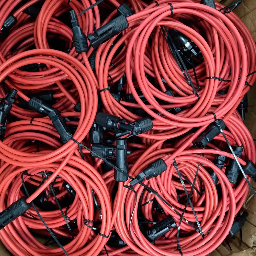 SeanRo Solar Panel Extension Cable 20 Feet 10 AWG Wire Kits 20FT Red + 20FT Black pv solar panel cable