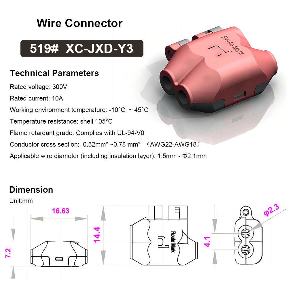 Low Voltage Wire Connector Quick Wire Splice Connector 3 Way T Tap Solderless Wire Connectors for LED Lighting and Automotive