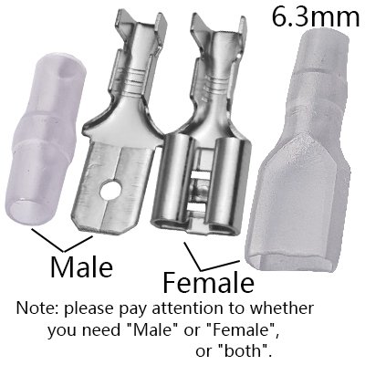 2000 pcs Copper 6.3 Crimp Terminal 6.3 mm Metal Spring Connector 6.3 mm Female Male Cold Press Terminal