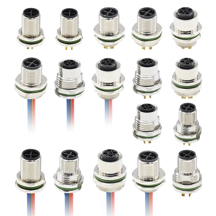 Electrical connector plugs socket 4 pin S coded male Female welding sensor plastic cover M12 waterproof cable connector