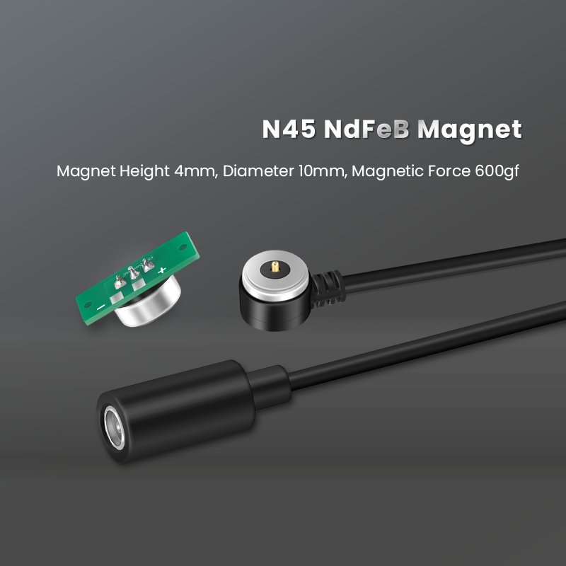 Right Angle 90 Degrees 5V 2A Male Female DC Interface Magnetic Charging Cable Connector With PCB
