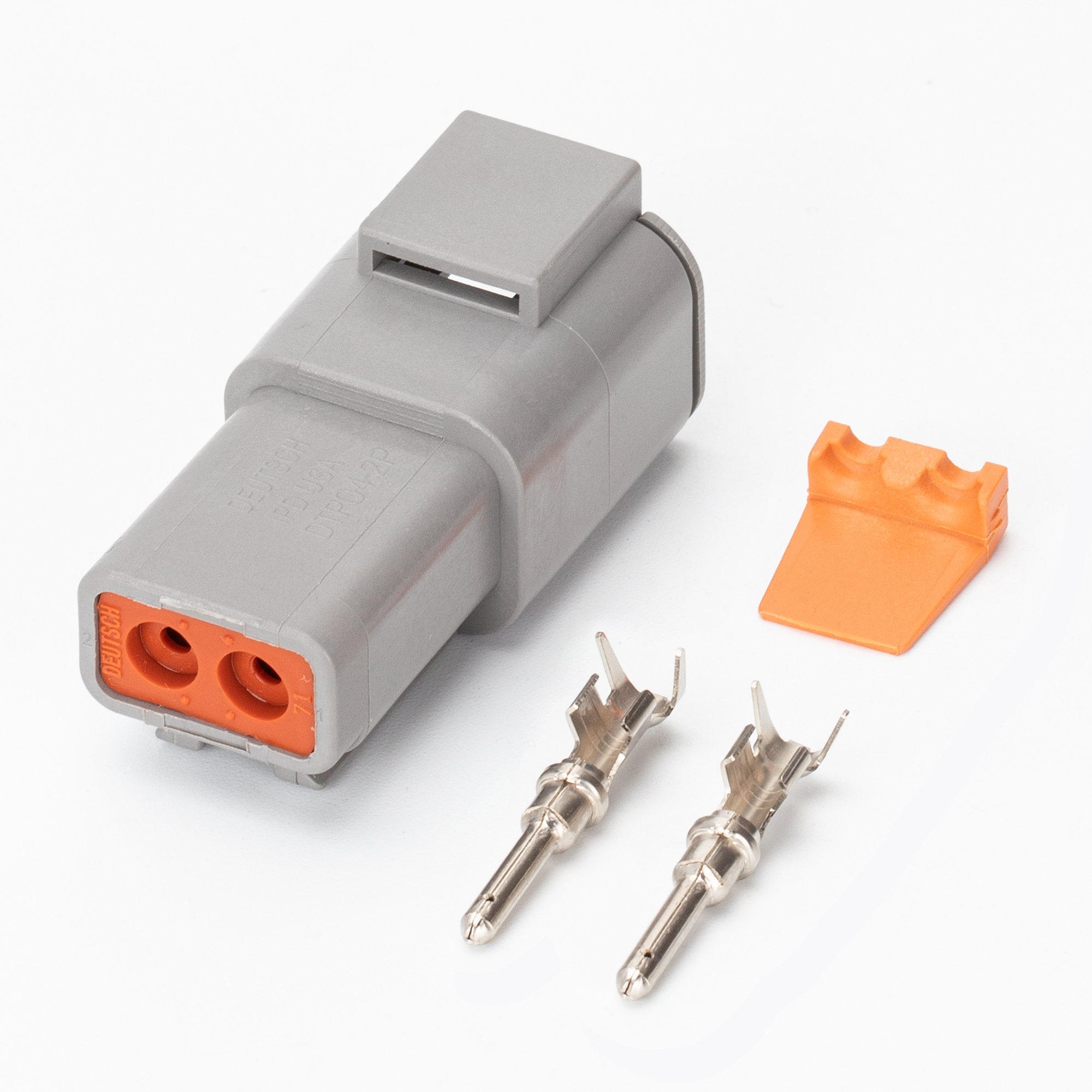 Deutsch DTP Connector Kit DTP04-2P 2 Pins Connector With Size 12 Stamped Solid Contacts 14-12AWG For Truck Agriculture Marine