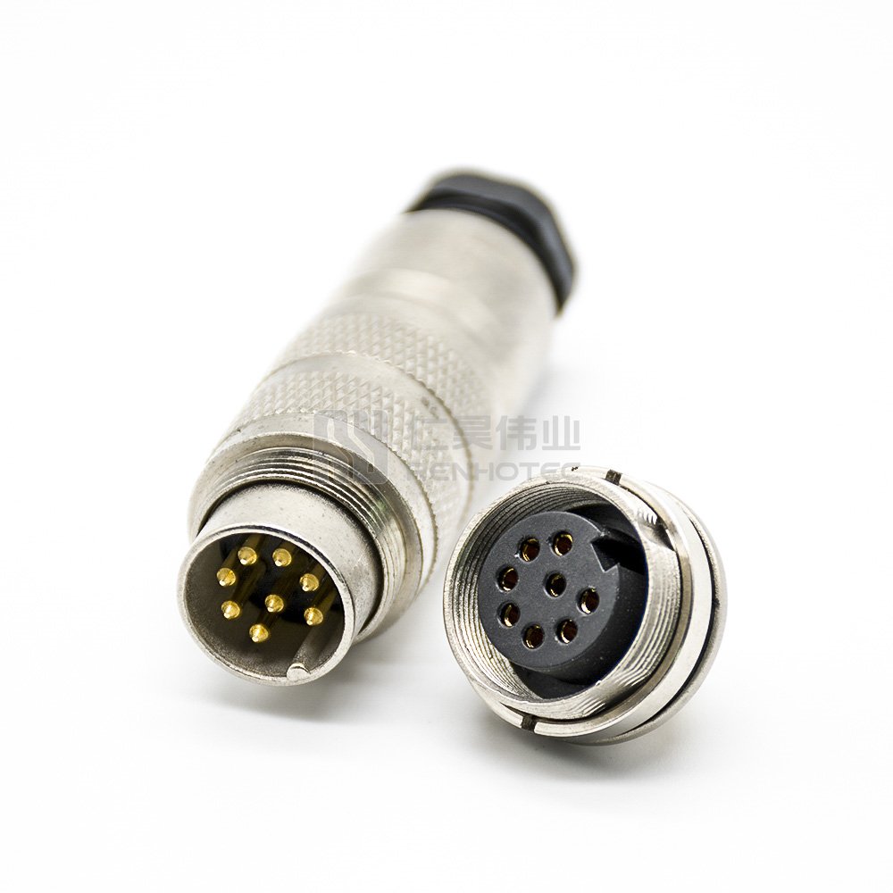 M16 8pin Connector IP67 Waterproof Metal Male Solder Assembly for Industrial Sensor