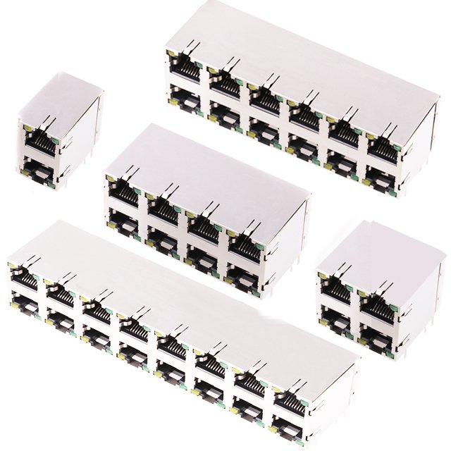 Custom Shield Pcb Ethernet Smd Smt 12 Pin Metal 10 Pin Rj45 Connector With Poe