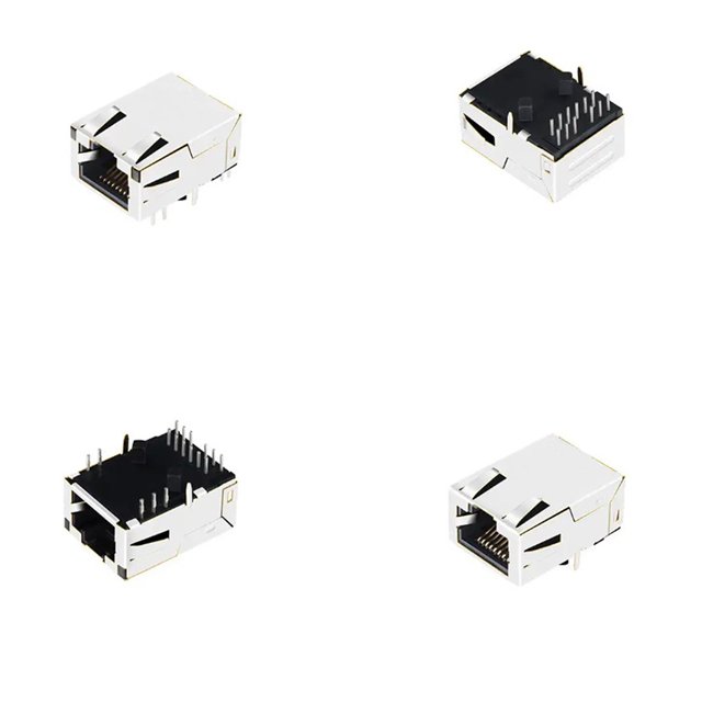 Custom Shield Pcb Ethernet Smd Smt 12 Pin Metal 10 Pin Rj45 Connector With Poe