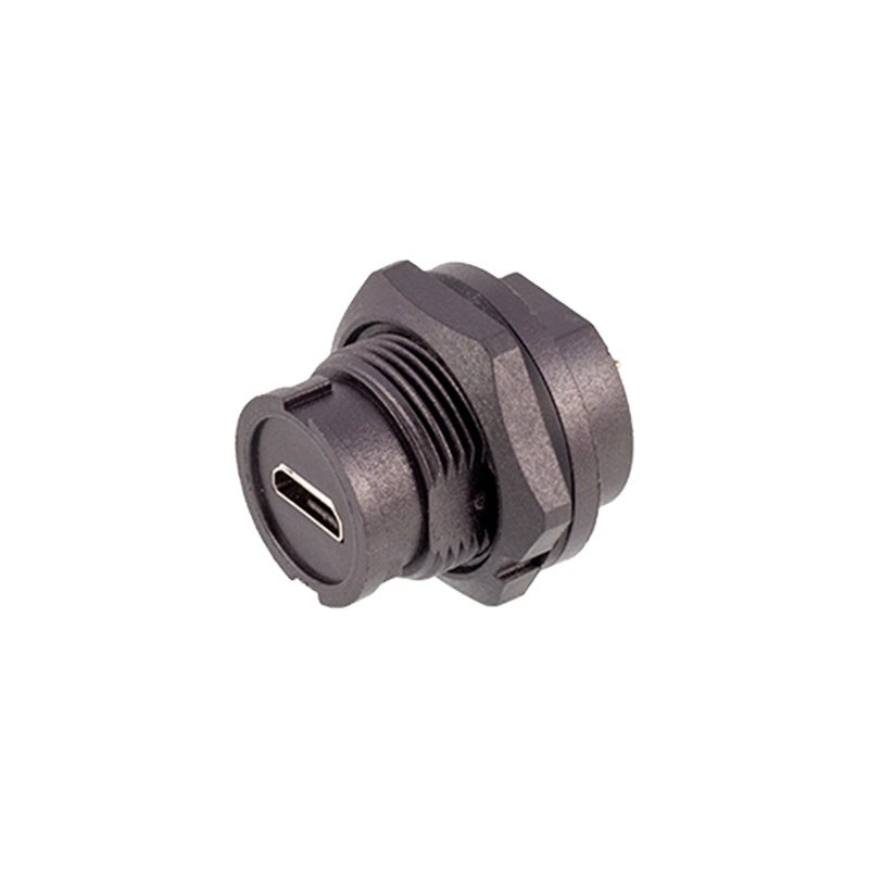 Bayonet Plastic Waterproof IP67 Panel Mount USB Connector Micro USB Receptacle Connector