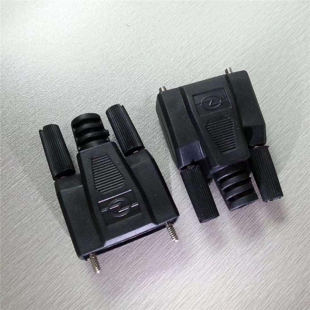Wholesale DB9 Black Shell Male and Female One time Injection Molding Shell DB9 Cover, DB9 Connector Plastic Shell