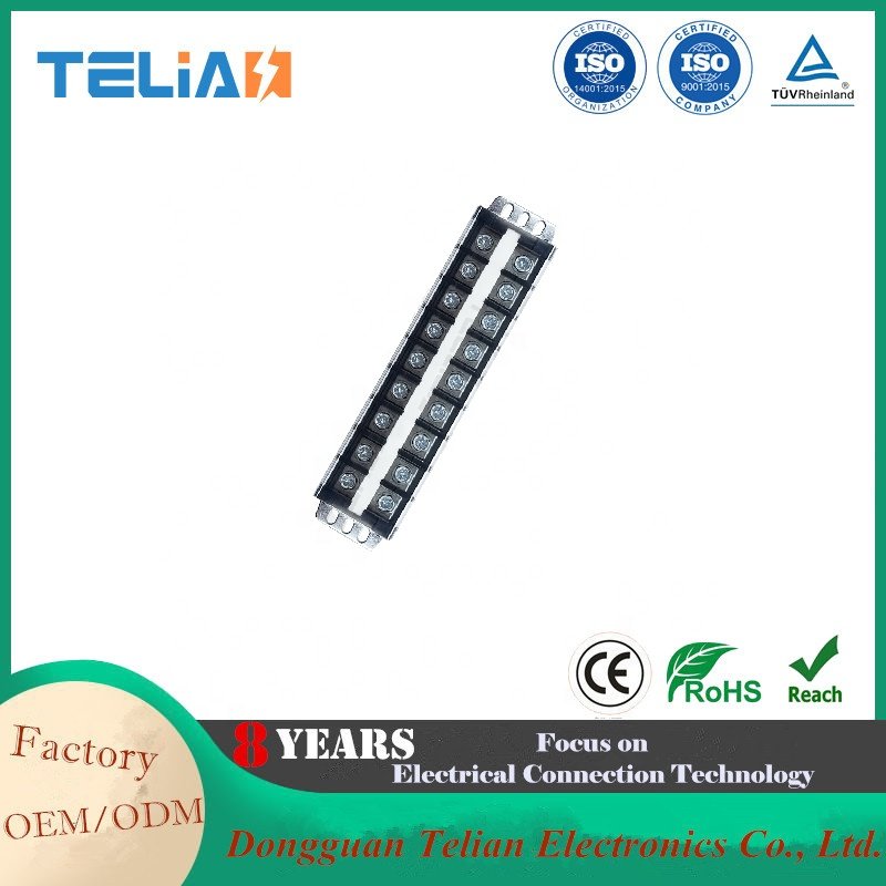 5p Terminal Busbar Connector Dual Row 600V 300A Screw Terminal Blocks with Cover