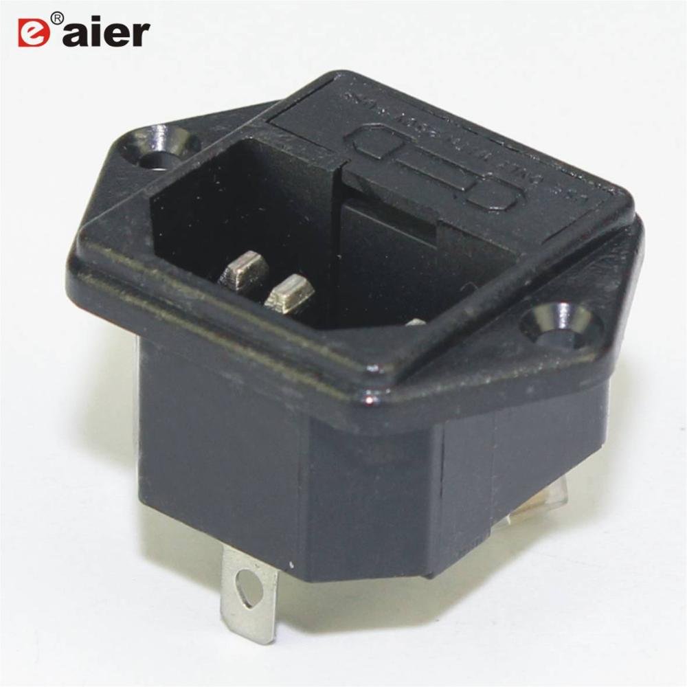 IEC C14 Power Socket -10A Screw In PCB Inlet- Panel Chassis Mount Connector 250V